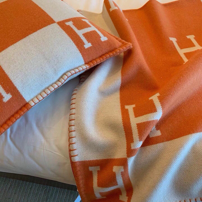 TIGRE BAYADERE BLANAVALON III THROW BLANKET IN SPANISH ORANGE CASHMERE 407145