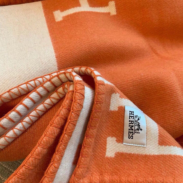 TIGRE BAYADERE BLANAVALON III THROW BLANKET IN SPANISH ORANGE CASHMERE 407145
