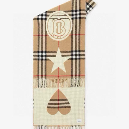 SCARF 205 CM IN CAMEL BEIGE MIX WHITE WOOL AND CASHMERE 408559