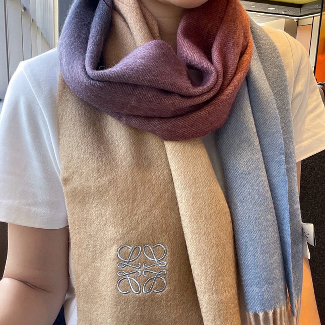 SCARF 180 CM IN COLORFUL CASHMERE AND WOOL 411658