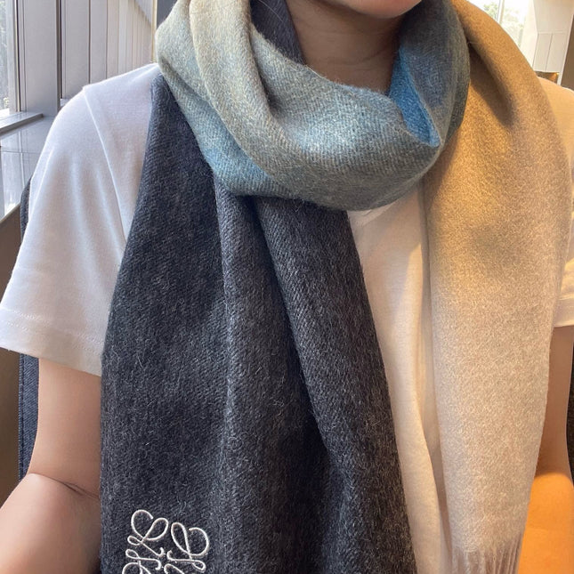 SCARF 180 CM IN COLORFUL CASHMERE AND WOOL 411659