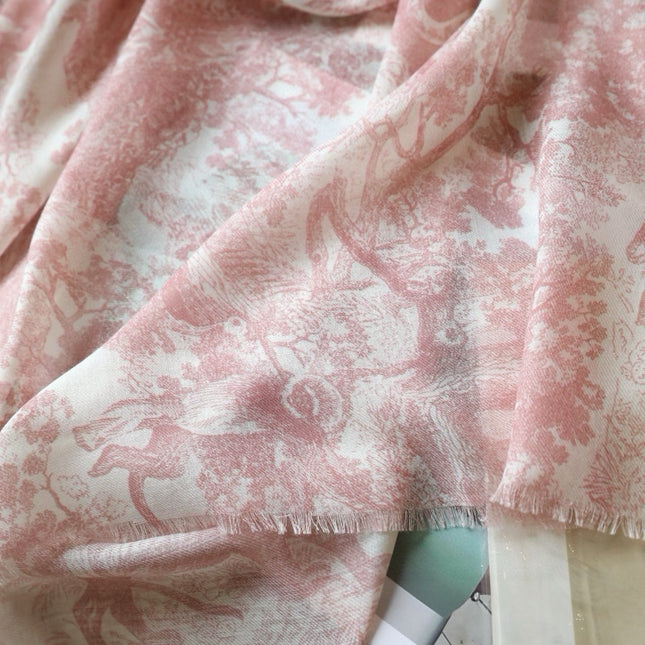 SCARF 180 CM IN LIGHT PINK SILK AND CASHMERE 418264