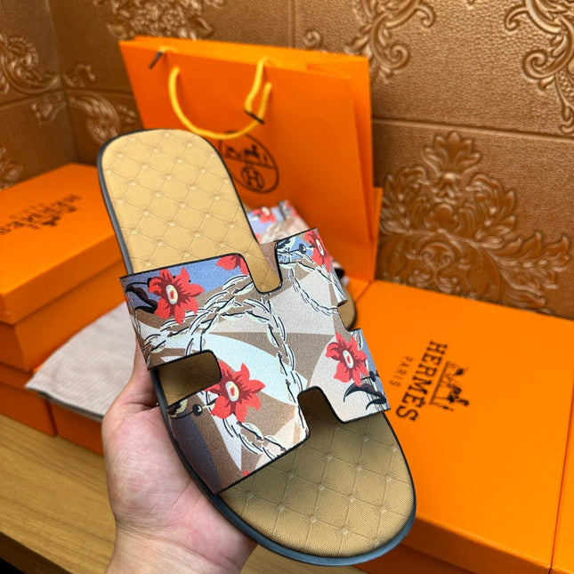 HM IZMIR SANDAL MUSTARD SUEDE WITH FLOWER MOTIF