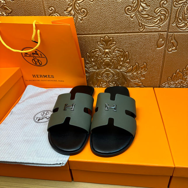 HM IZMIR H-BUCKLE SANDAL ARMY CALFSKIN