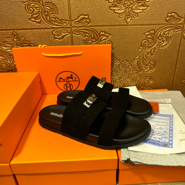 HM JACKSON SANDAL BLACK SUEDE