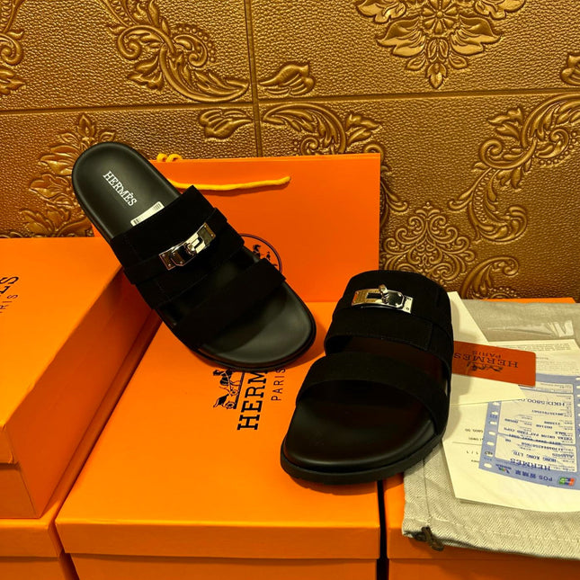 HM JACKSON SANDAL BLACK SUEDE