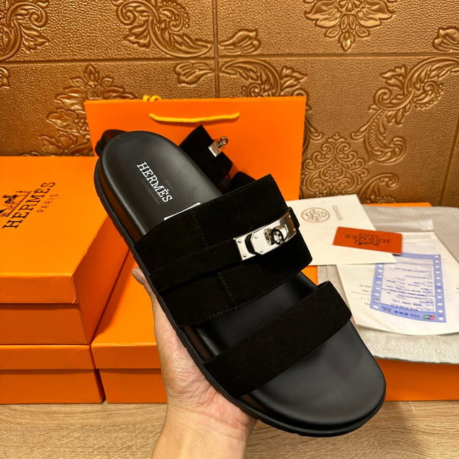 HM JACKSON SANDAL BLACK SUEDE