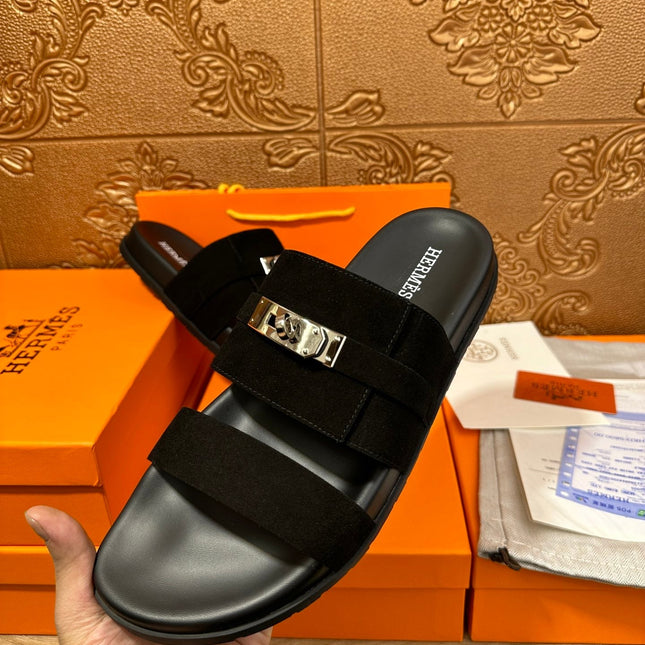 HM JACKSON SANDAL BLACK SUEDE