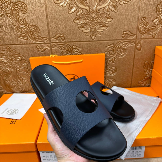 HM CIRCLE CUT SANDAL PRUSSIAN BLUE CALFSKIN