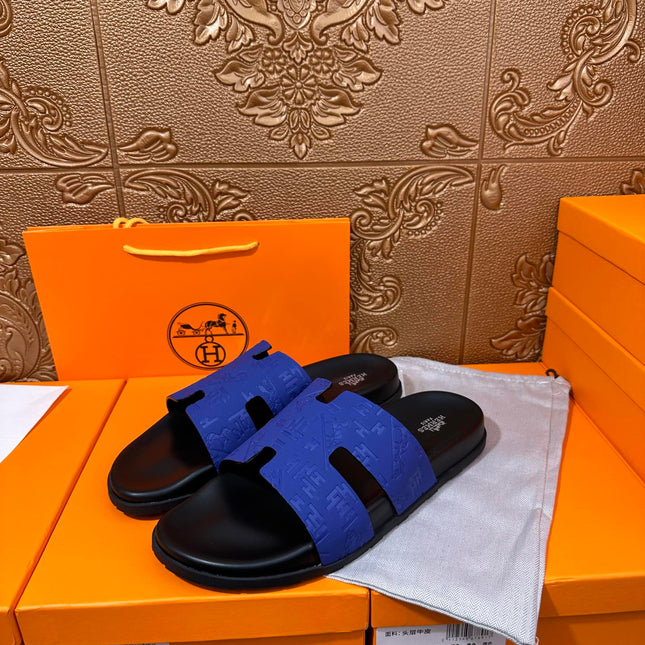 HM IZMIR SLIPPER COBALT CALFSKIN