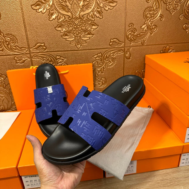 HM IZMIR SLIPPER COBALT CALFSKIN