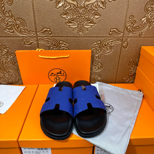 HM IZMIR SLIPPER COBALT CALFSKIN