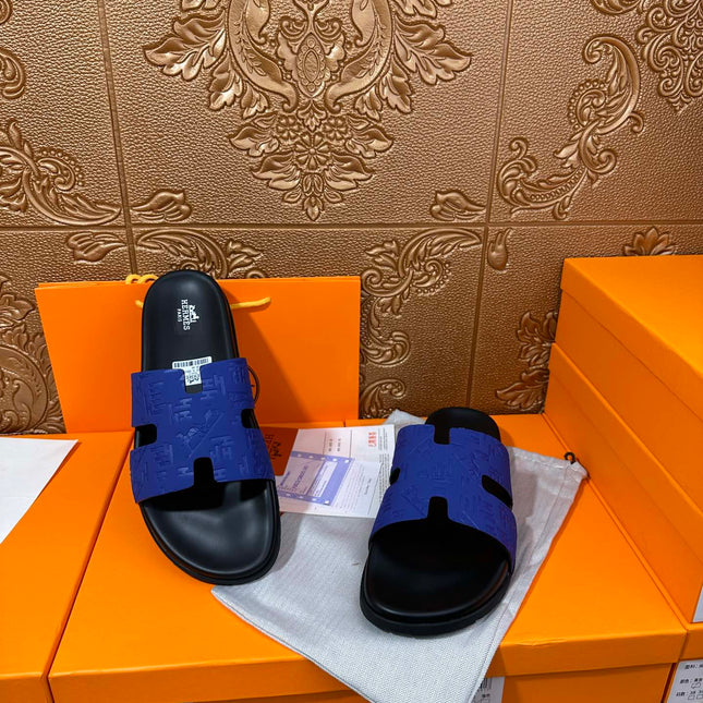 HM IZMIR SLIPPER COBALT CALFSKIN