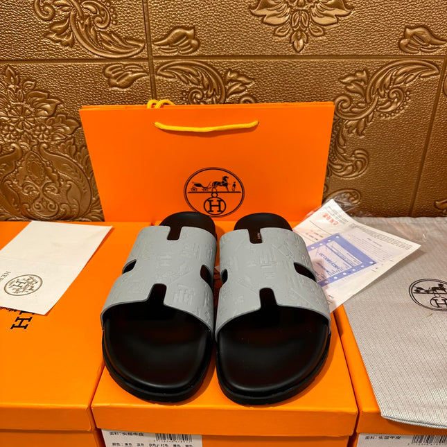 HM IZMIR SLIPPER LIGHT GRAY CALFSKIN