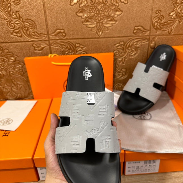 HM IZMIR SLIPPER LIGHT GRAY CALFSKIN