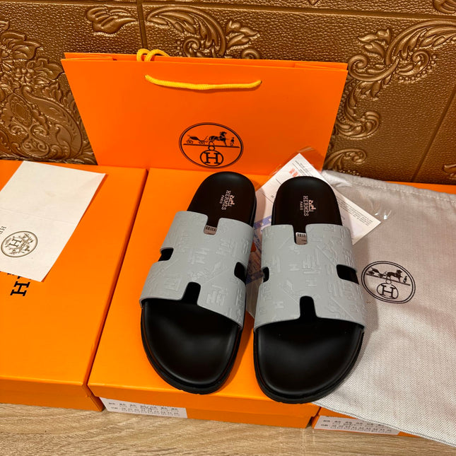 HM IZMIR SLIPPER LIGHT GRAY CALFSKIN