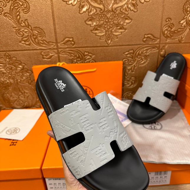 HM IZMIR SLIPPER LIGHT GRAY CALFSKIN