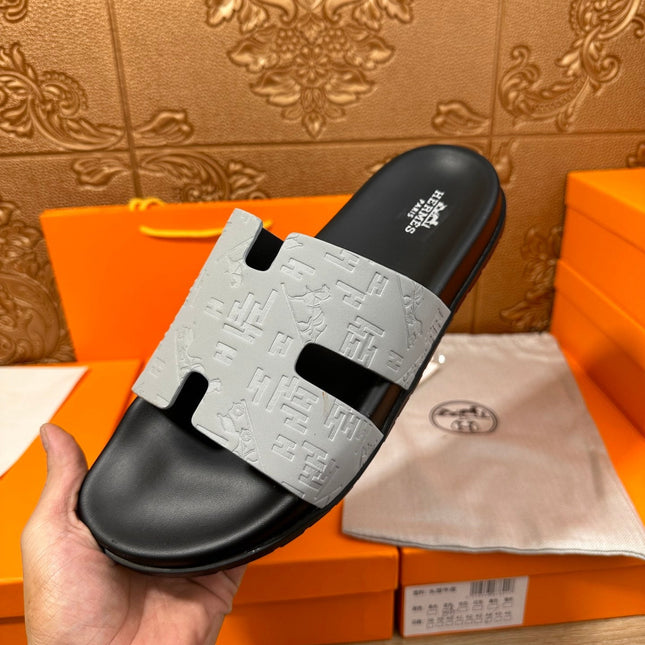 HM IZMIR SLIPPER LIGHT GRAY CALFSKIN