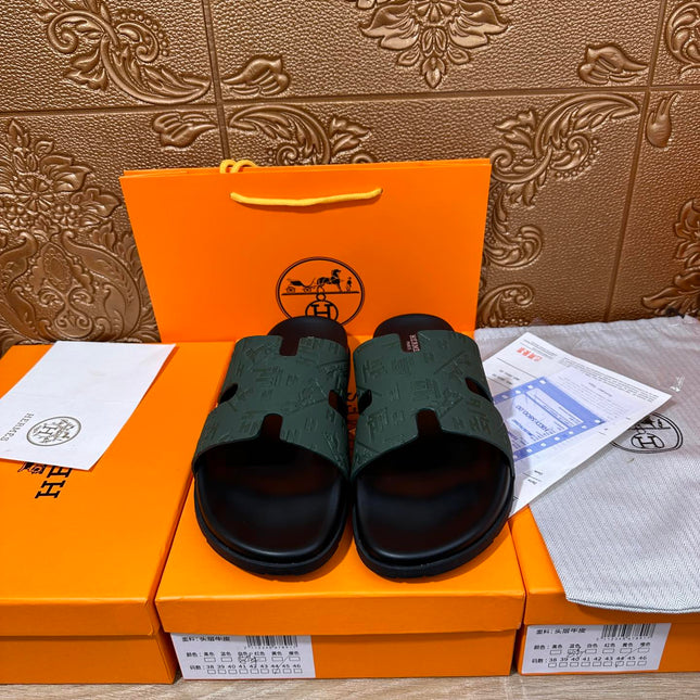 HM IZMIR SLIPPER PEACOCK CALFSKIN