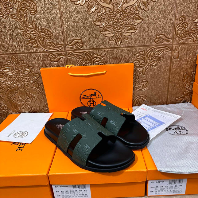 HM IZMIR SLIPPER PEACOCK CALFSKIN