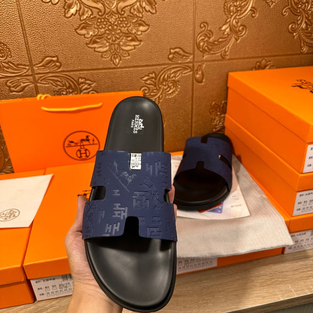 HM IZMIR SLIPPER NAVY CALFSKIN