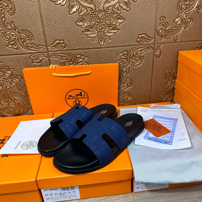 HM IZMIR SLIPPER NAVY CALFSKIN