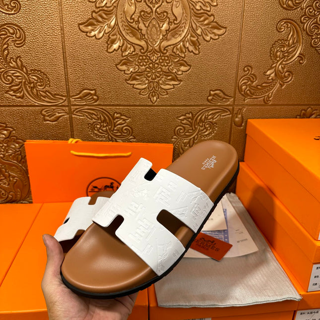 HM IZMIR SLIPPER WHITE CALFSKIN