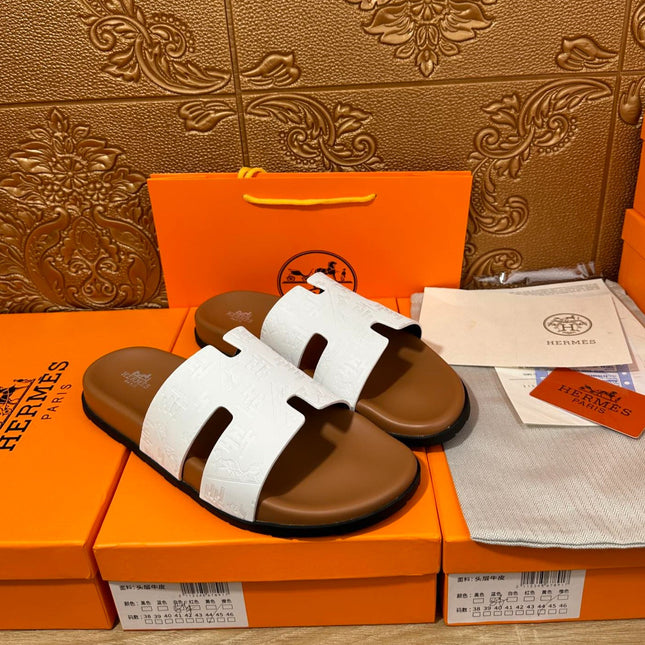 HM IZMIR SLIPPER WHITE CALFSKIN