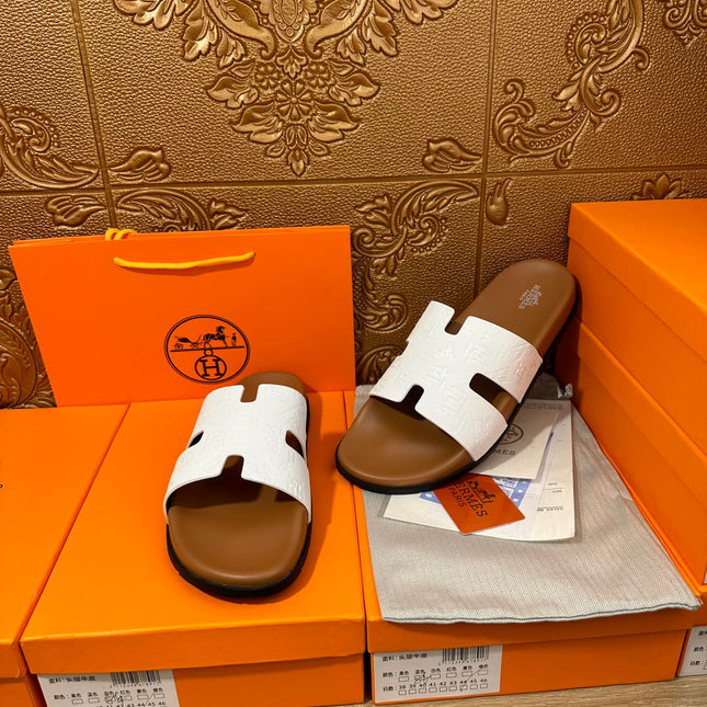 HM IZMIR SLIPPER WHITE CALFSKIN