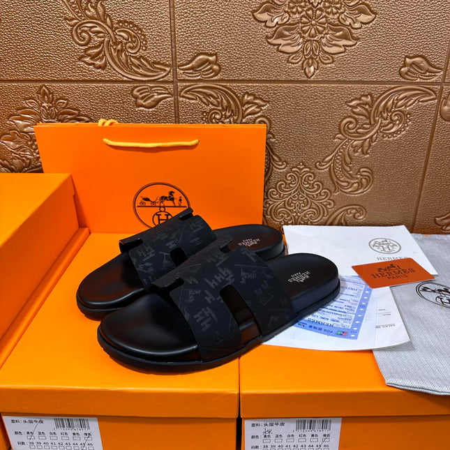 HM IZMIR SLIPPER BLACK CALFSKIN