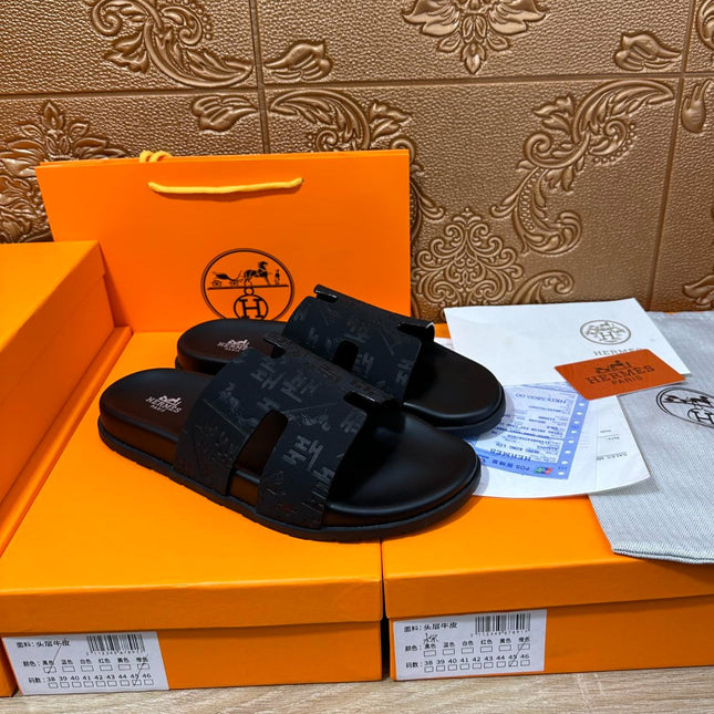 HM IZMIR SLIPPER BLACK CALFSKIN