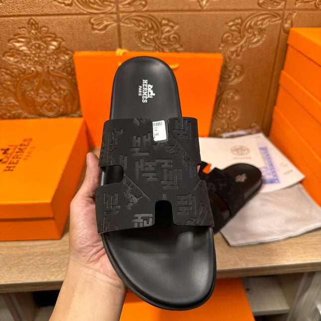 HM IZMIR SLIPPER BLACK CALFSKIN