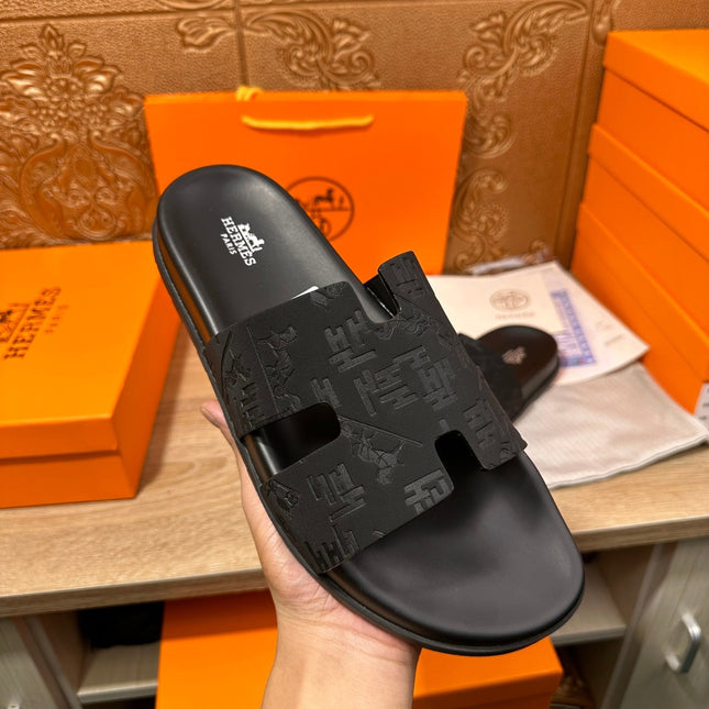 HM IZMIR SLIPPER BLACK CALFSKIN