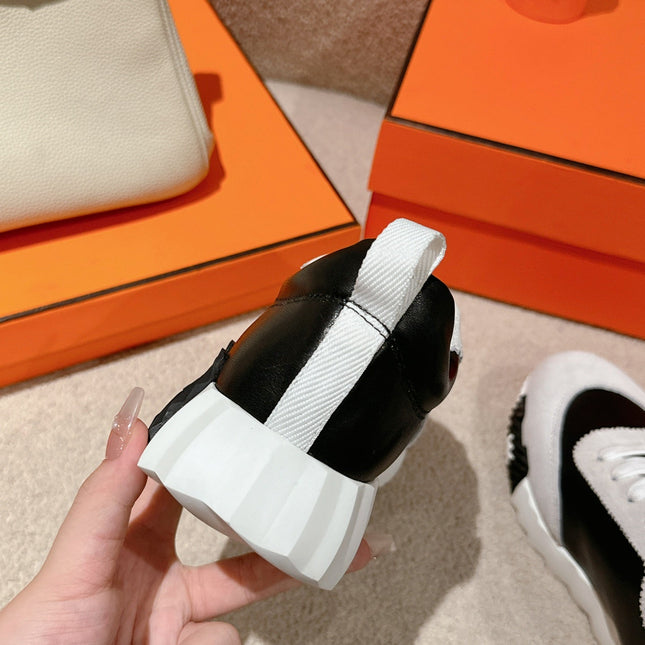 MAINLAND SNEAKER IN PALE GRAY SUEDE AND BLACK CALFSKIN