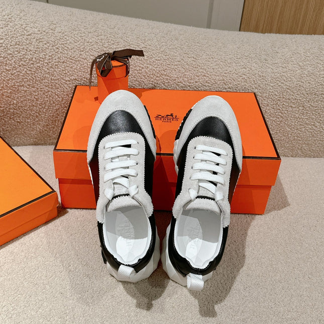 MAINLAND SNEAKER IN PALE GRAY SUEDE AND BLACK CALFSKIN