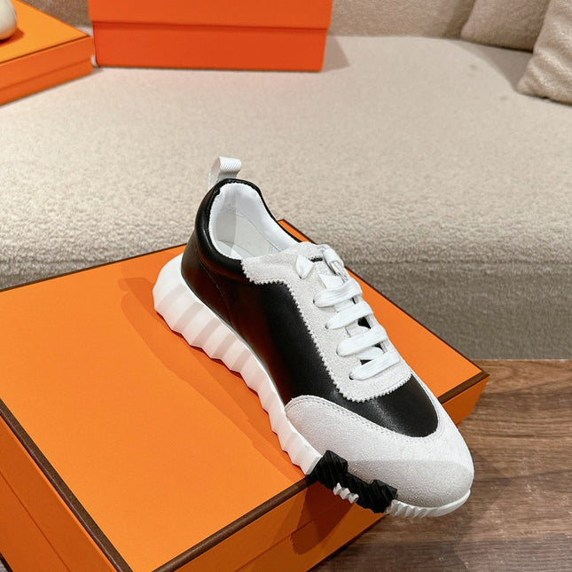 MAINLAND SNEAKER IN PALE GRAY SUEDE AND BLACK CALFSKIN