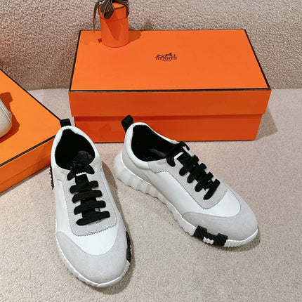 MAINLAND SNEAKER IN PALE GRAY SUEDE AND WHITE CALFSKIN