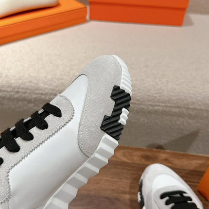 MAINLAND SNEAKER IN PALE GRAY SUEDE AND WHITE CALFSKIN