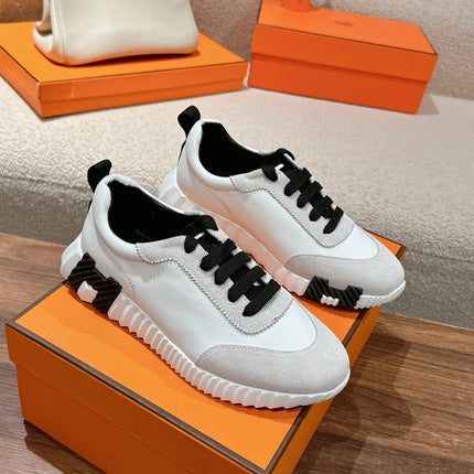 MAINLAND SNEAKER IN PALE GRAY SUEDE AND WHITE CALFSKIN