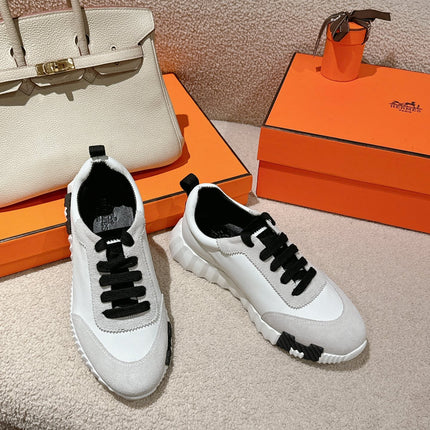 MAINLAND SNEAKER IN PALE GRAY SUEDE AND WHITE CALFSKIN