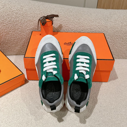 MAINLAND SNEAKER IN PALE GRAY SUEDE AND MOUSE GRAY CALFSKIN