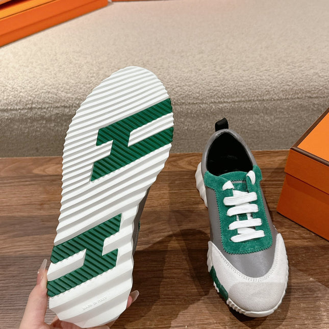 MAINLAND SNEAKER IN PALE GRAY SUEDE AND MOUSE GRAY CALFSKIN