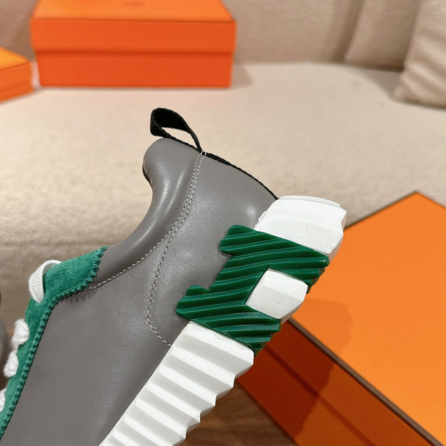 MAINLAND SNEAKER IN PALE GRAY SUEDE AND MOUSE GRAY CALFSKIN