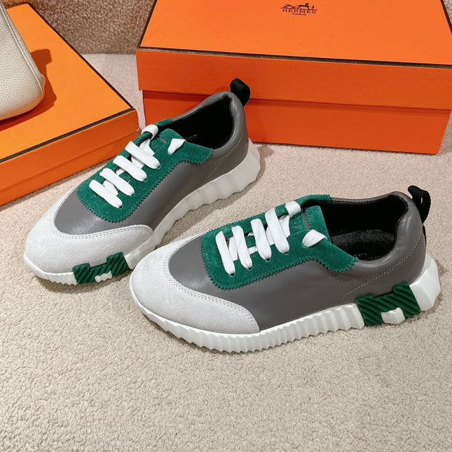 MAINLAND SNEAKER IN PALE GRAY SUEDE AND MOUSE GRAY CALFSKIN