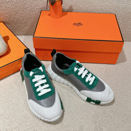 MAINLAND SNEAKER IN PALE GRAY SUEDE AND MOUSE GRAY CALFSKIN