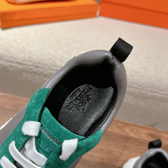 MAINLAND SNEAKER IN PALE GRAY SUEDE AND MOUSE GRAY CALFSKIN