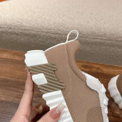 MAINLAND SNEAKER IN PALE GRAY SUEDE AND LIGHT BROWN BREATHABLE MESH FABRIC