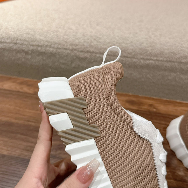 MAINLAND SNEAKER IN PALE GRAY SUEDE AND LIGHT BROWN BREATHABLE MESH FABRIC