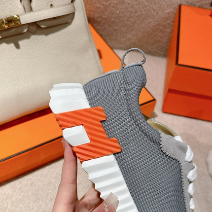 MAINLAND SNEAKER IN ASH GRAY SUEDE AND SHARK GRAY BREATHABLE MESH FABRIC