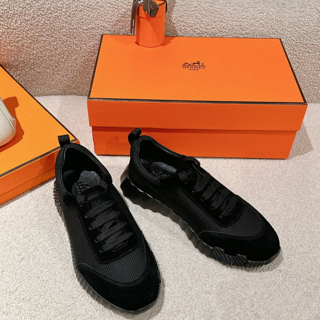 MAINLAND SNEAKER IN FULL BLACK SUEDE AND BREATHABLE MESH FABRIC